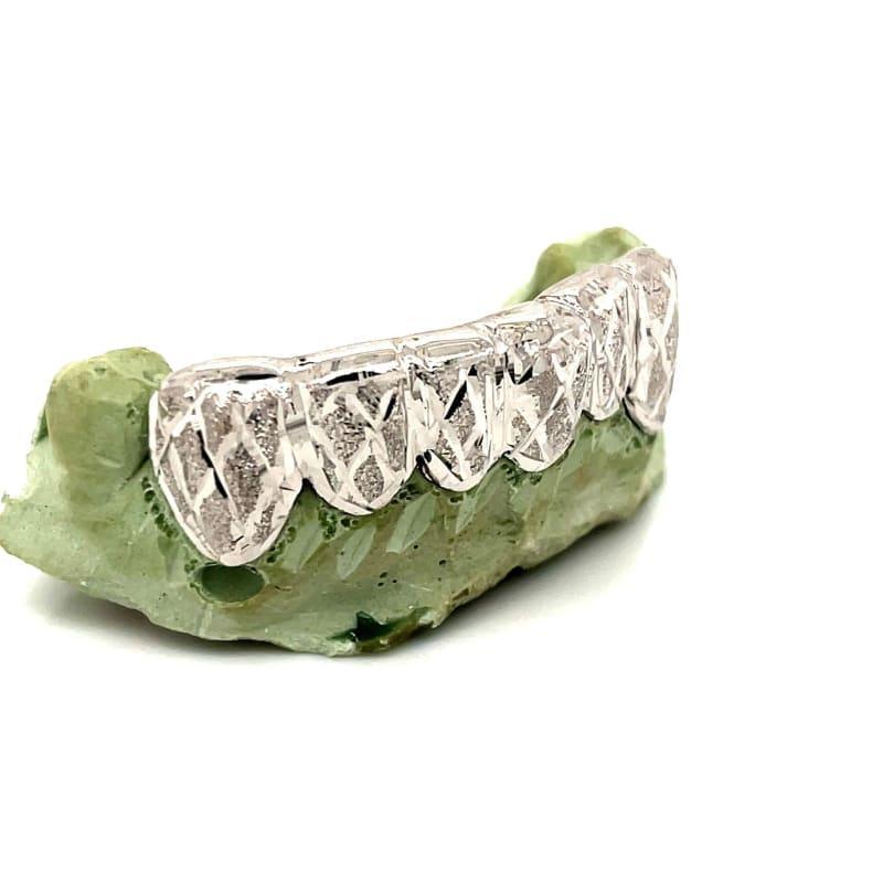 6pc White Gold Snowflake Grillz - Seattle Gold Grillz