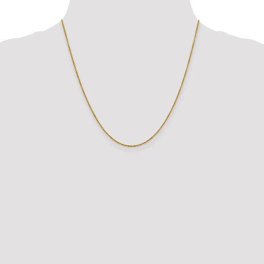 14K Yellow Gold 1.25mm Diamond Cut Rolo Chain