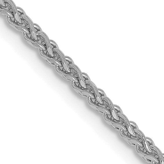 14k White Gold 1.4mm Solid Diamond Cut Spiga Chain