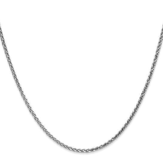 14k White Gold 1.8mm Solid Diamond Cut Spiga Chain