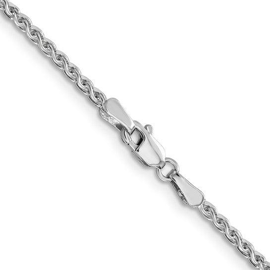 14k White Gold 1.8mm Solid Diamond Cut Spiga Chain