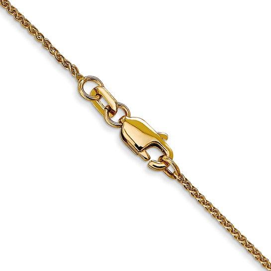 14k 1mm Solid Diamond Cut Spiga Chain