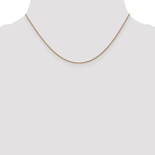 14k 1mm Solid Diamond Cut Spiga Chain
