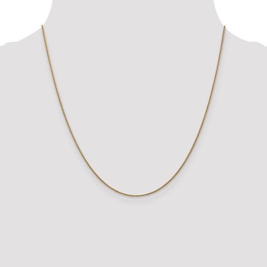 14k 1mm Solid Diamond Cut Spiga Chain