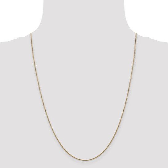 14k 1mm Solid Diamond Cut Spiga Chain