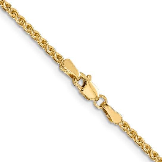 14k 1.80mm Solid Diamond Cut Spiga Chain