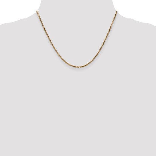 14k 1.80mm Solid Diamond Cut Spiga Chain