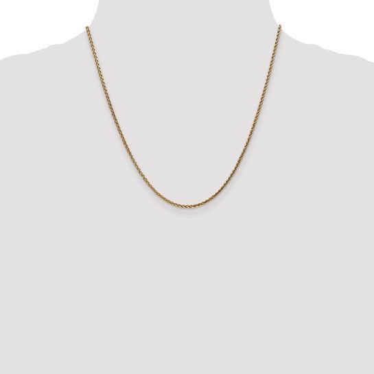 14k 1.80mm Solid Diamond Cut Spiga Chain