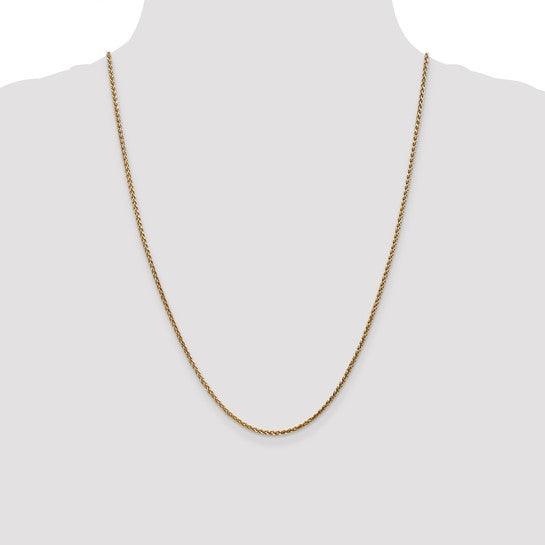 14k 1.80mm Solid Diamond Cut Spiga Chain