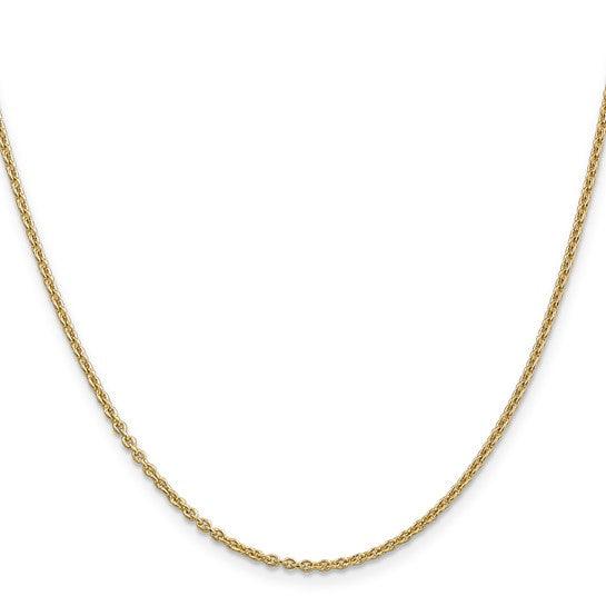 14k 2mm Round Cable Chain