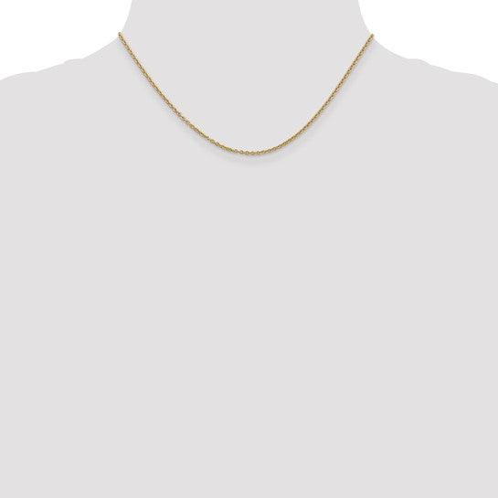 14k 2mm Round Cable Chain