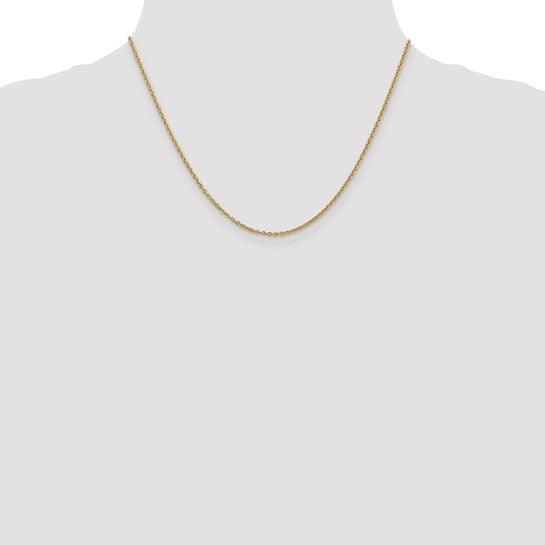 14k 2mm Round Cable Chain