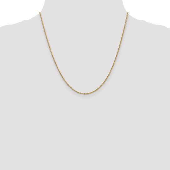14k 2mm Round Cable Chain