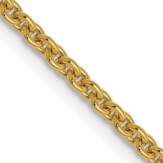 14k 2mm Round Cable Chain