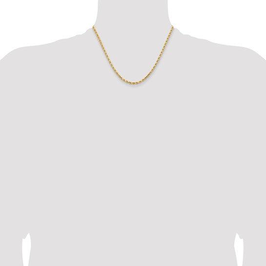 14k 3.25mm Diamond-cut Rope Chain