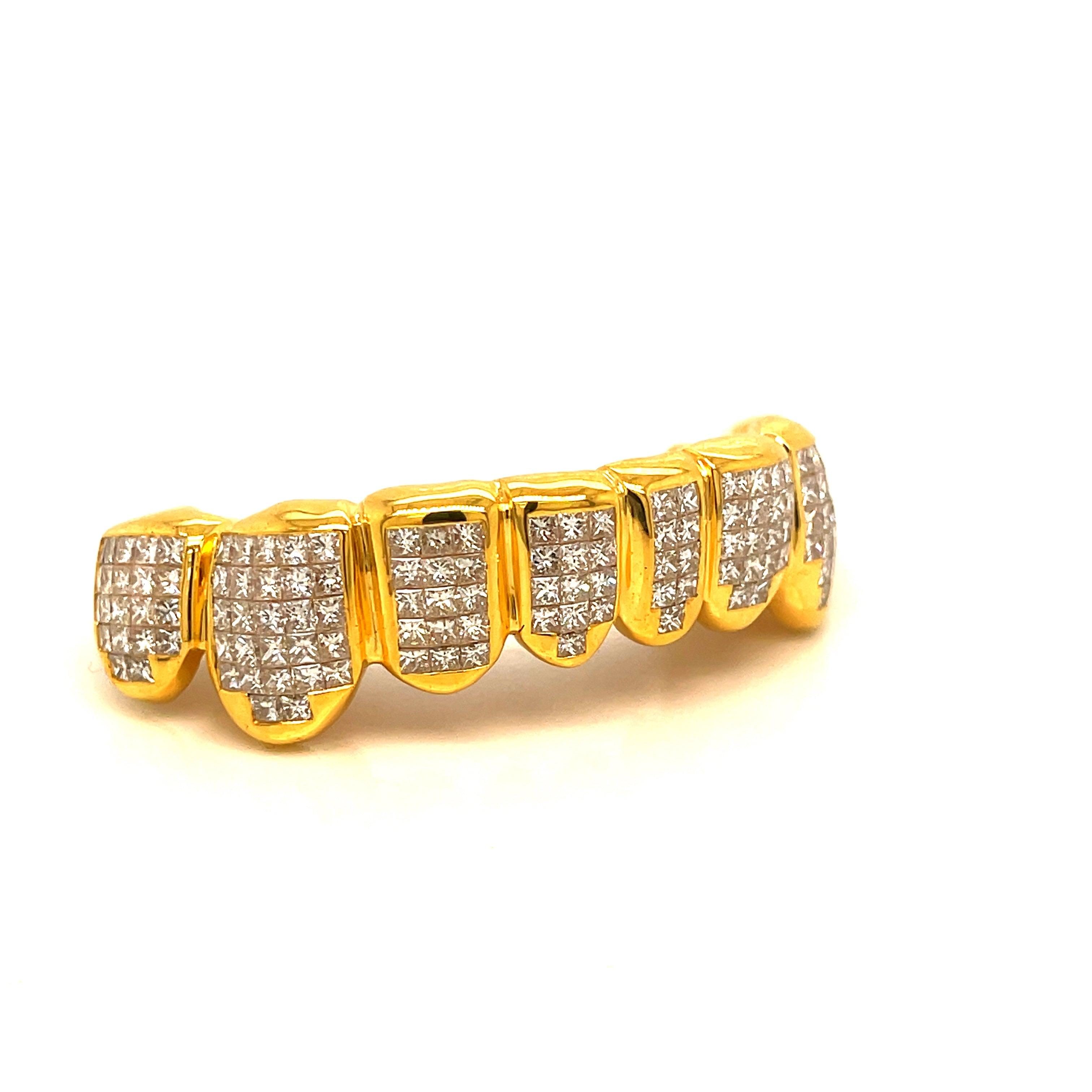 8pc 18k Gold Invisible Set Bottom Grillz - Seattle Gold Grillz