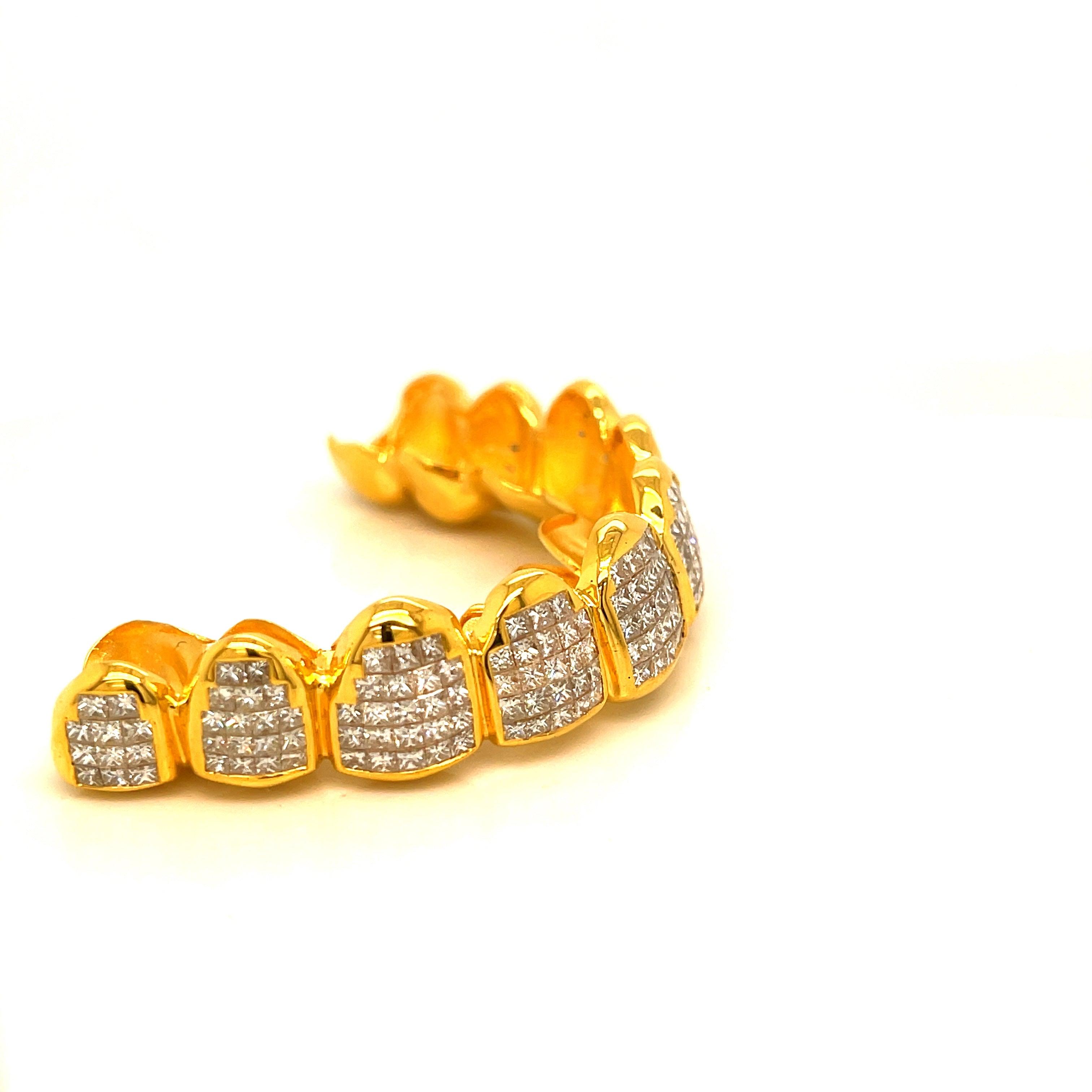 8pc 18k Gold Invisible Set Top Grillz - Seattle Gold Grillz