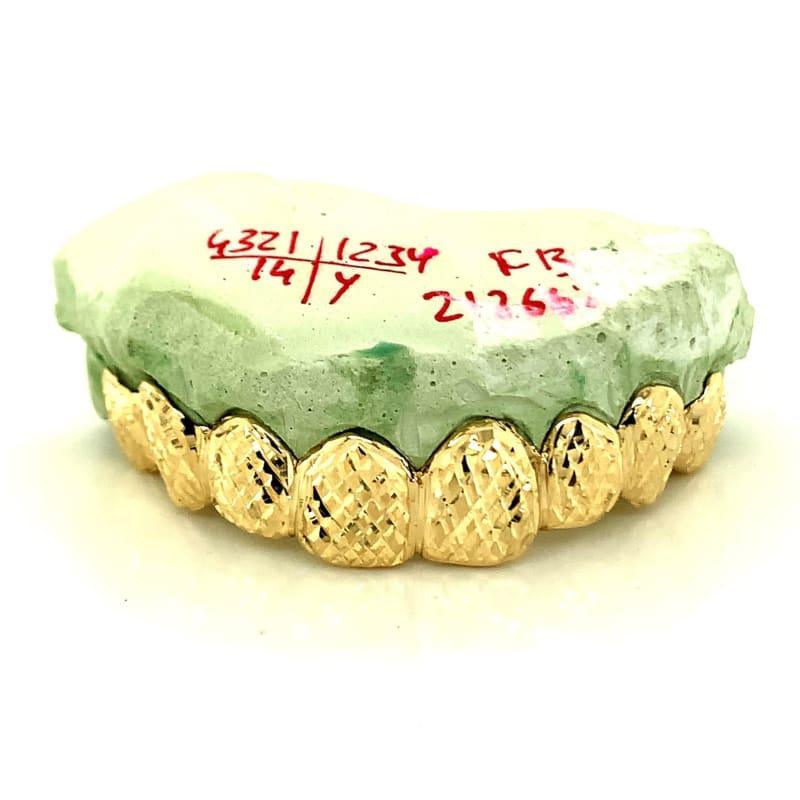 8pc Gold High Polished Trillion Cut Top Grillz - Seattle Gold Grillz