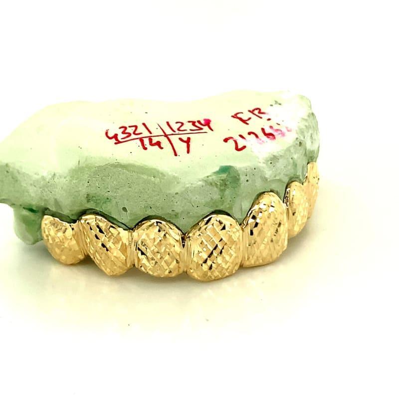 8pc Gold High Polished Trillion Cut Top Grillz - Seattle Gold Grillz