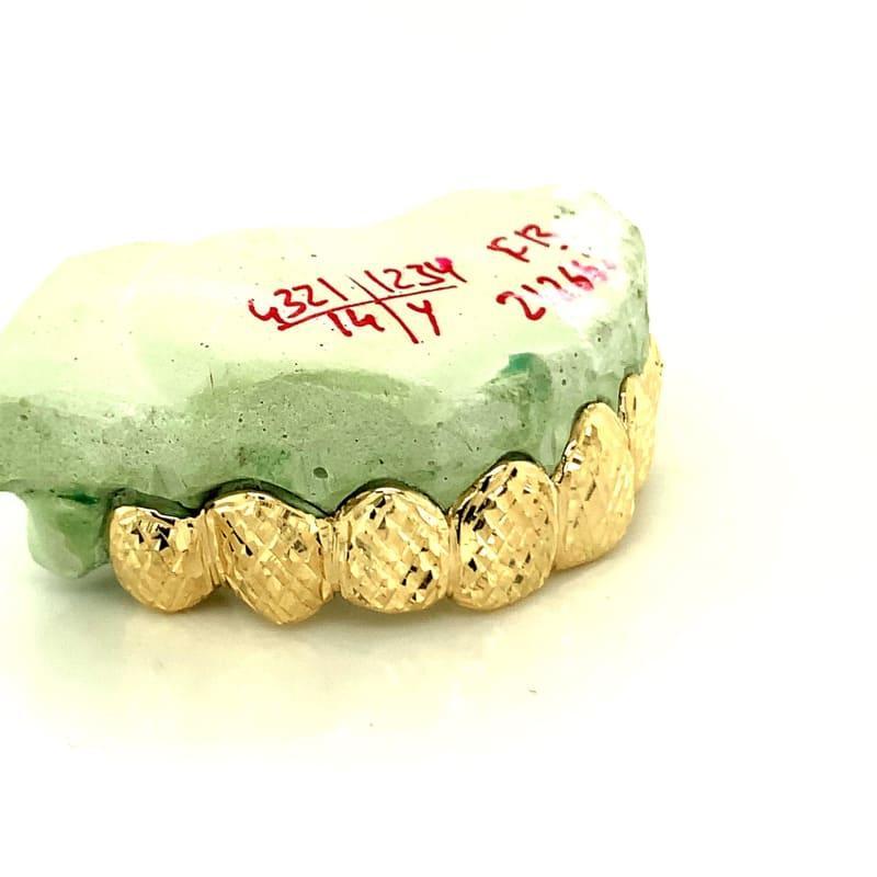 8pc Gold High Polished Trillion Cut Top Grillz - Seattle Gold Grillz