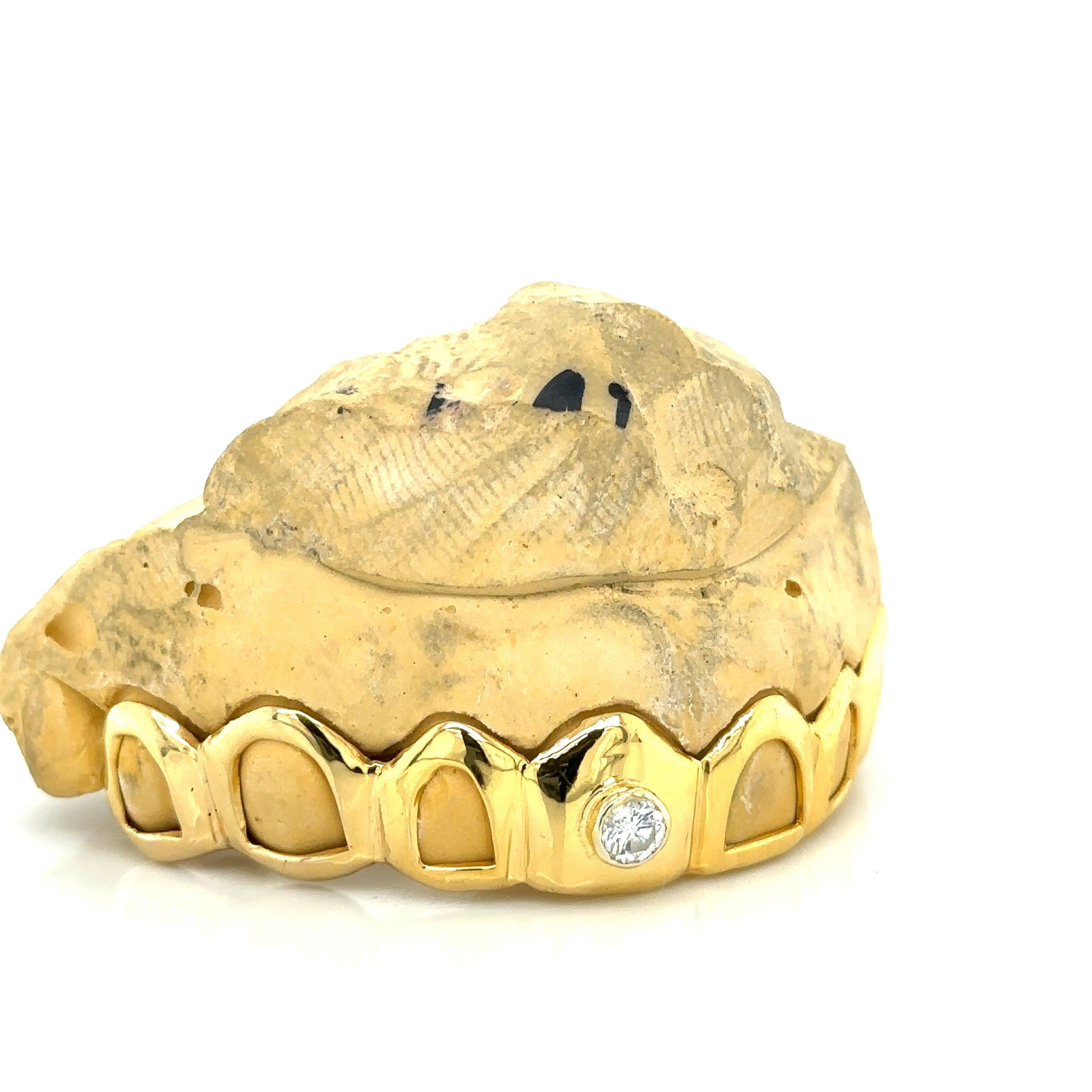 8pc Gold Open 29pt Diamond Grillz - Seattle Gold Grillz