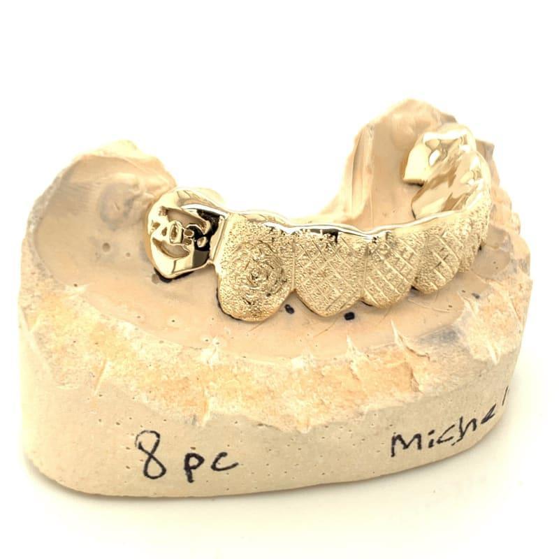 8pc Gold Snowflake Open Face State Grillz - Seattle Gold Grillz