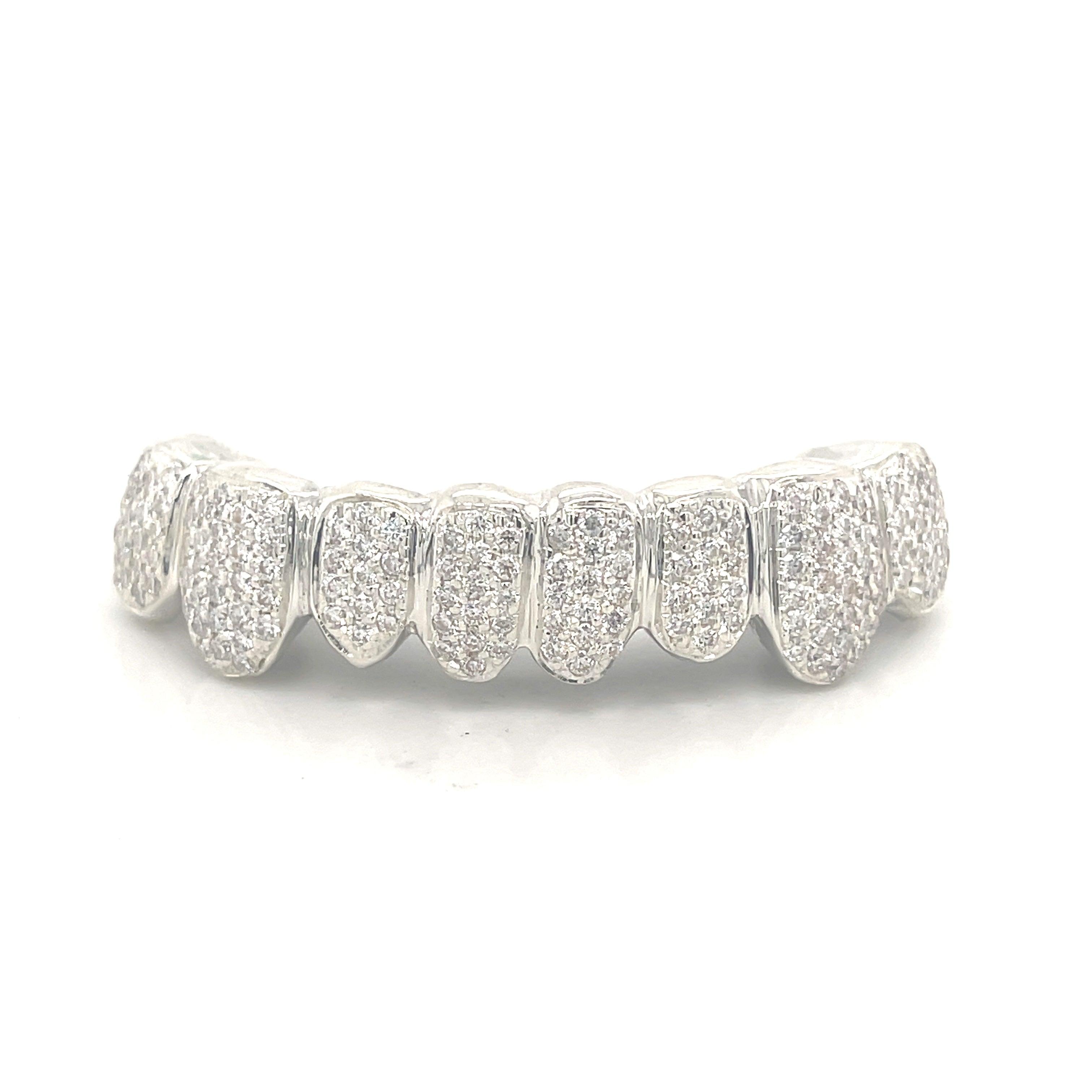 8pc Silver Moissanite Bottom Grillz - Seattle Gold Grillz