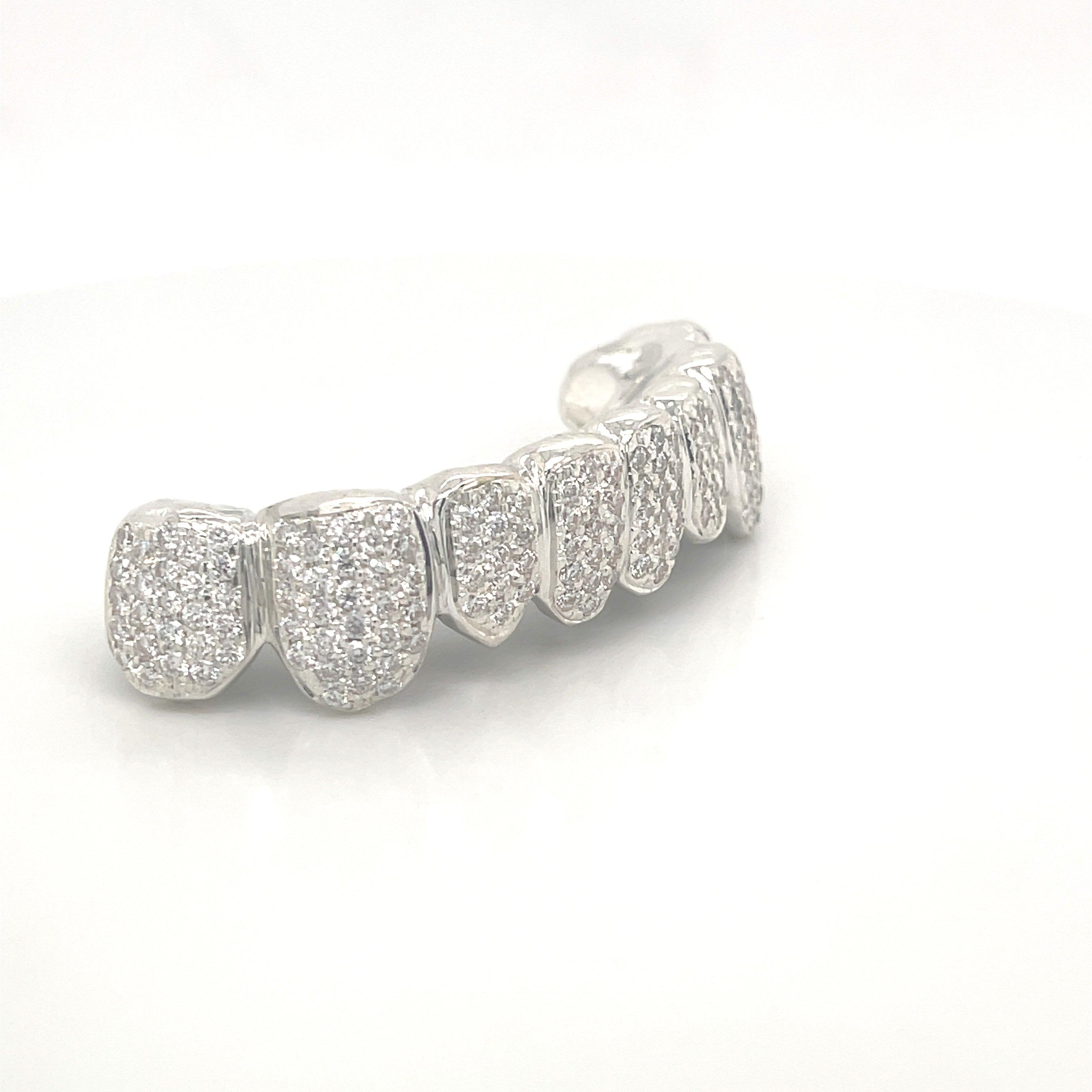 8pc Silver Moissanite Bottom Grillz - Seattle Gold Grillz