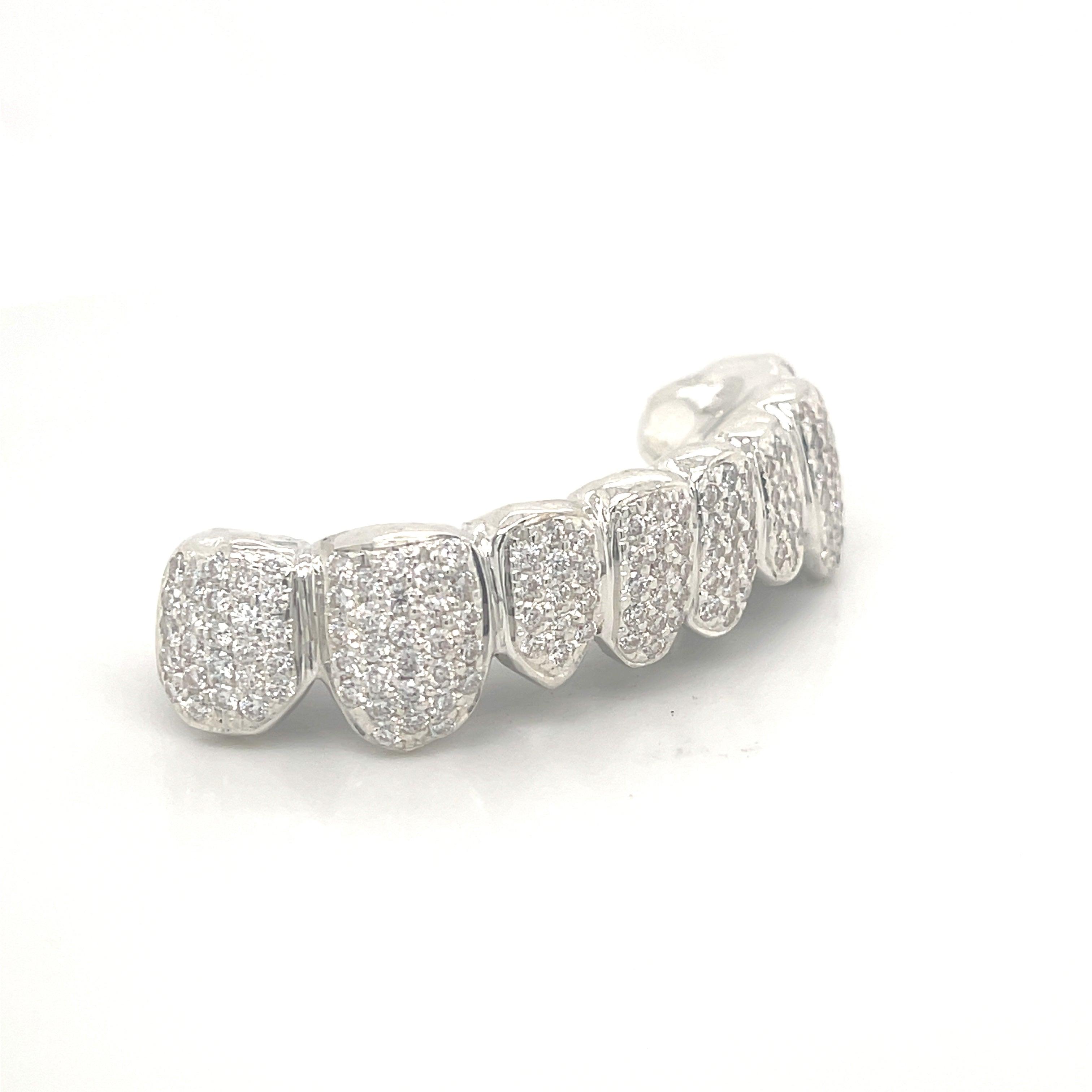8pc Silver Moissanite Bottom Grillz - Seattle Gold Grillz