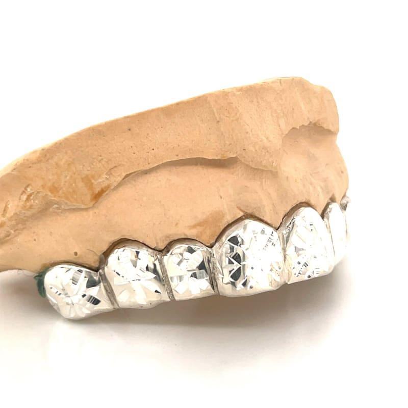 8pc Silver Sunburst Top Grillz - Seattle Gold Grillz