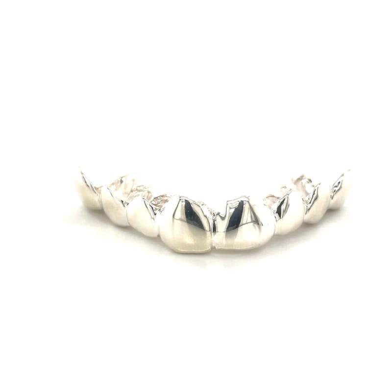 8pc Silver Top Grillz - Seattle Gold Grillz