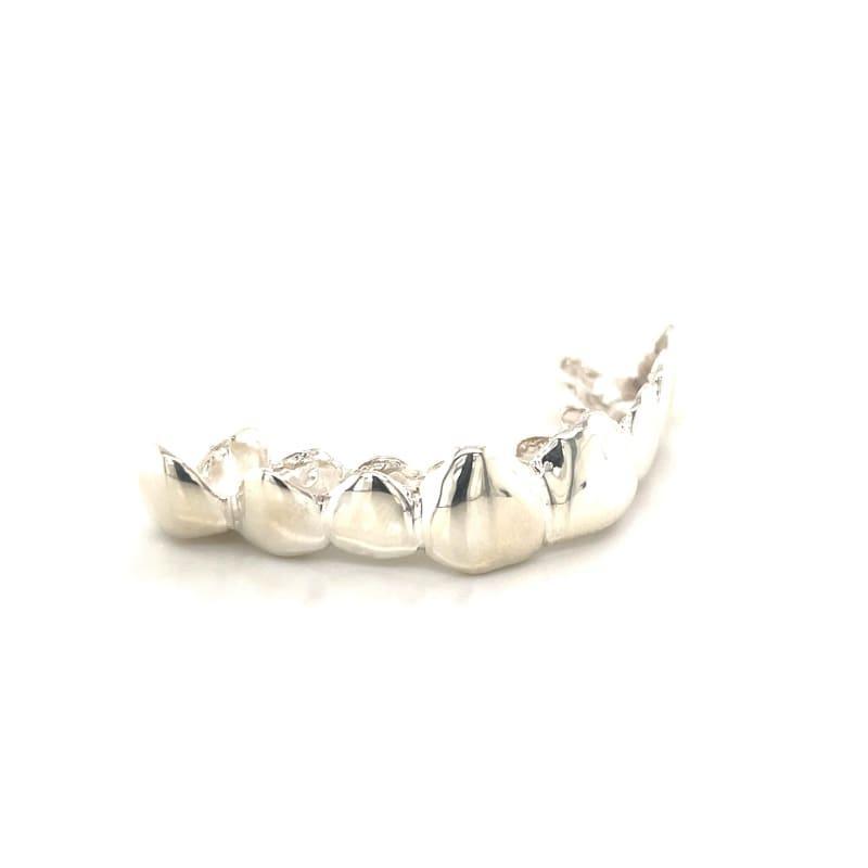 8pc Silver Top Grillz - Seattle Gold Grillz
