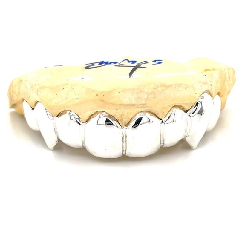 8pc Silver Top Grillz - Seattle Gold Grillz