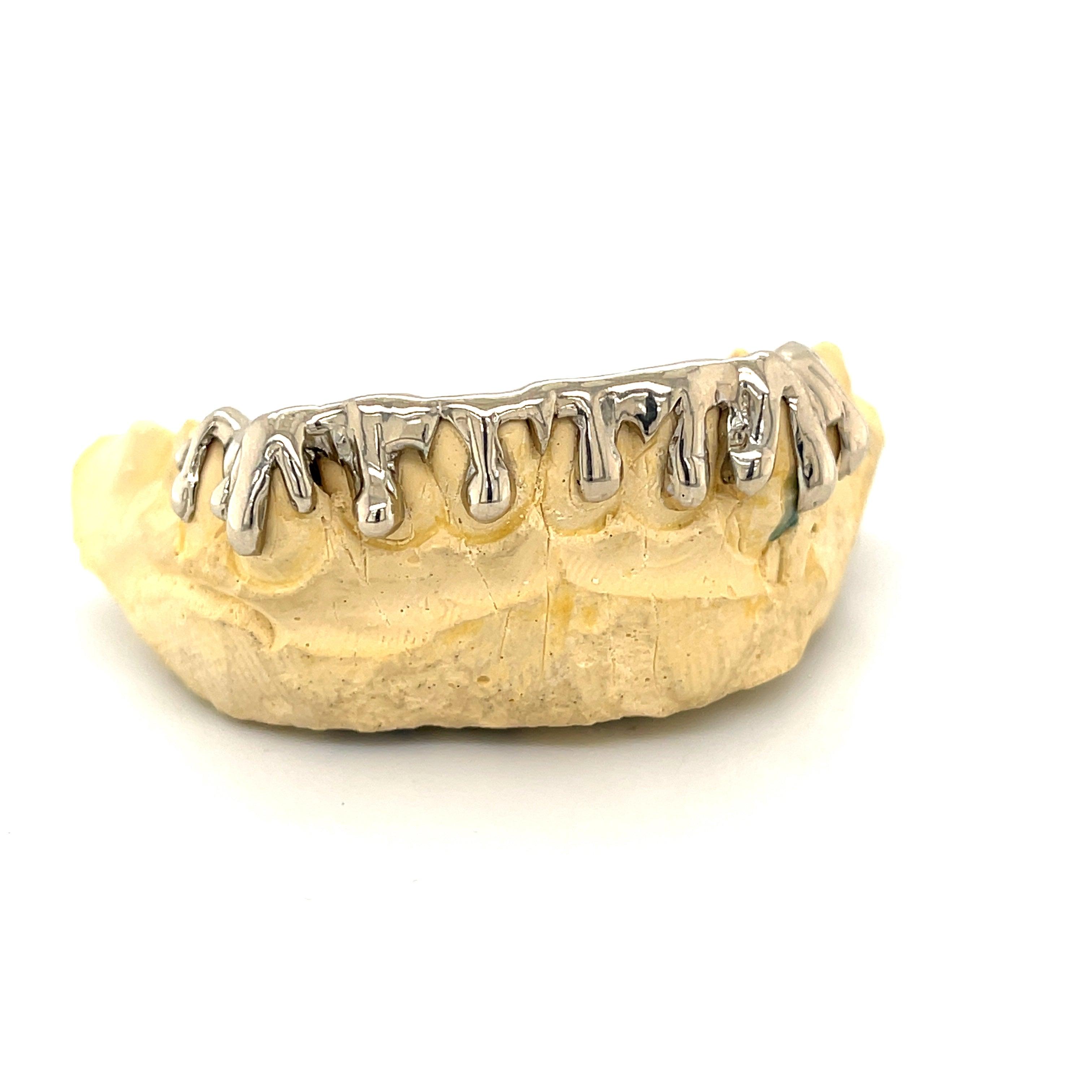8pc White Gold Drip Bottom Grillz - Seattle Gold Grillz