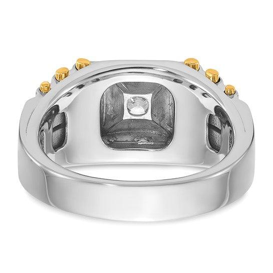 14k Two-tone Men's 1 Carat Lab Grown Diamond Ring