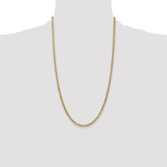 14k 3.35mm Semi-Solid Curb Link Chain