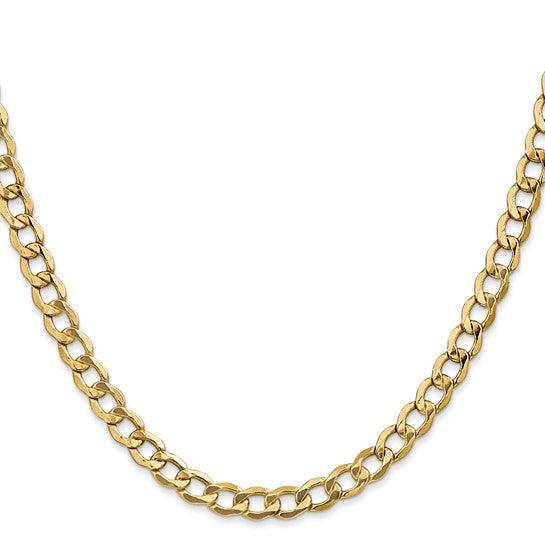 14k 5.25mm Semi-Solid Curb Link Chain