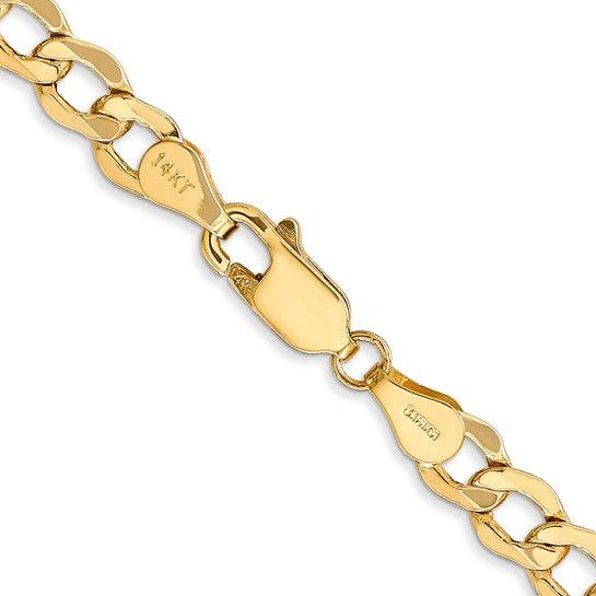 14k 5.25mm Semi-Solid Curb Link Chain