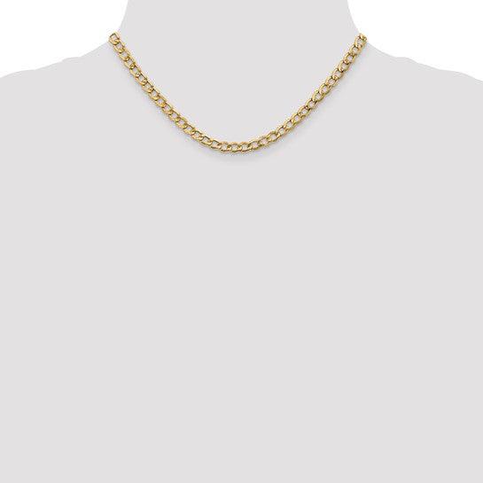 14k 5.25mm Semi-Solid Curb Link Chain