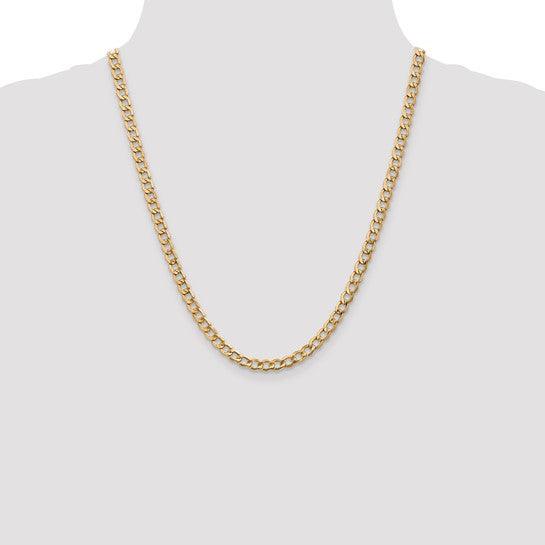 14k 5.25mm Semi-Solid Curb Link Chain