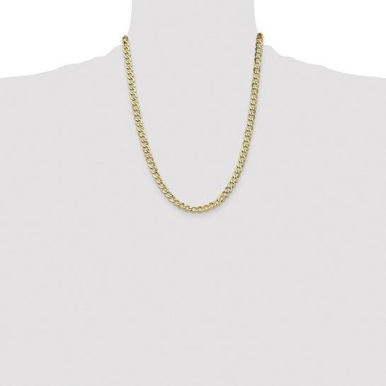 14k 6.5mm Semi-Solid Curb Link Chain