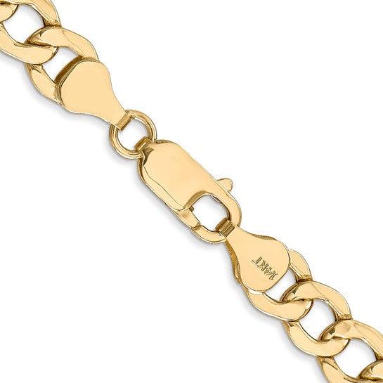 14k 7.0mm Semi-Solid Curb Link Chain