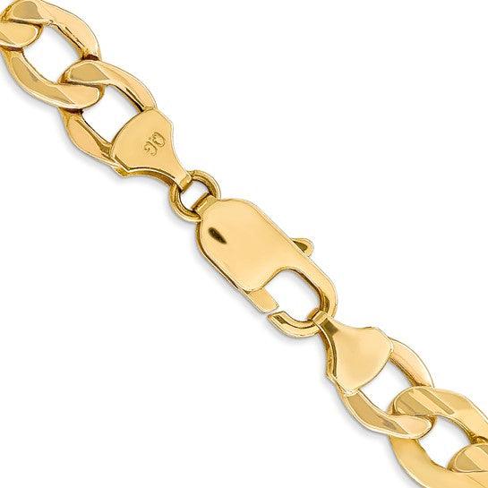 14k 9.0mm Semi-Solid Curb Link Chain