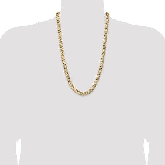 14k 9.0mm Semi-Solid Curb Link Chain