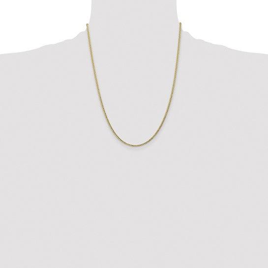 14k 2.5mm Semi-Solid Curb Link Chain