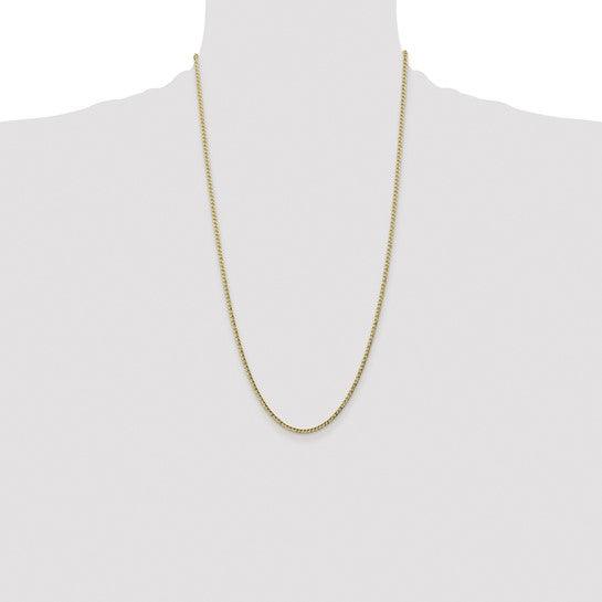 14k 2.5mm Semi-Solid Curb Link Chain