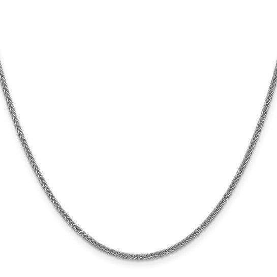 14k White Gold 2mm Semi-solid 3-Wire Wheat Chain