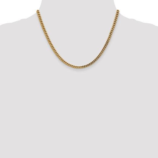 14k Yellow Gold 3.7mm Semi Solid Franco Chain