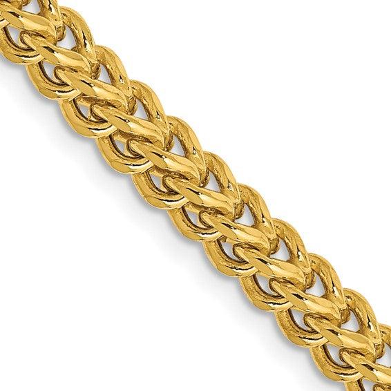 14k Yellow Gold 3.7mm Semi Solid Franco Chain