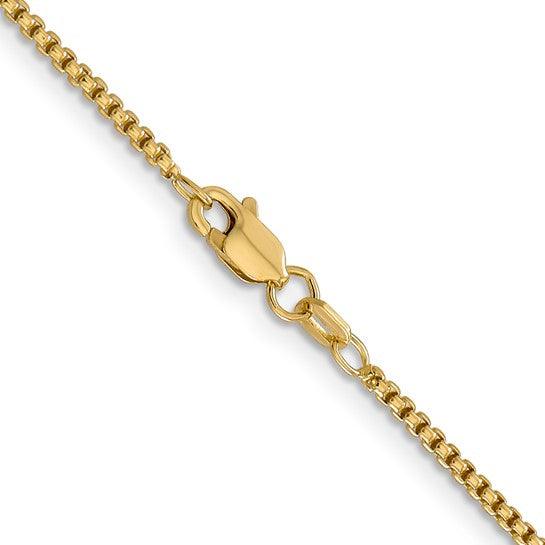 14k 2.45mm Hollow Round Box Chain